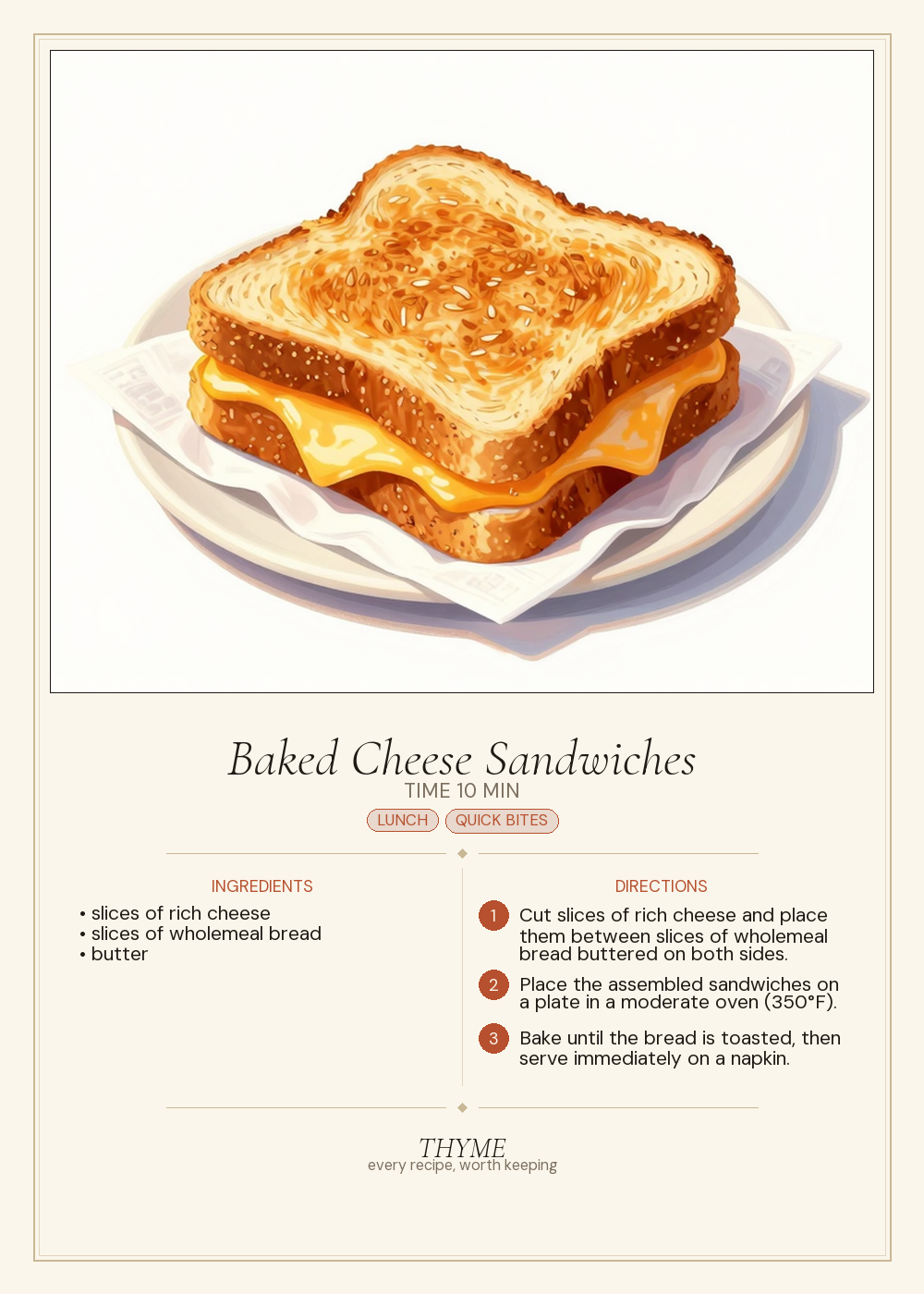 Baked Cheese Sandwiches