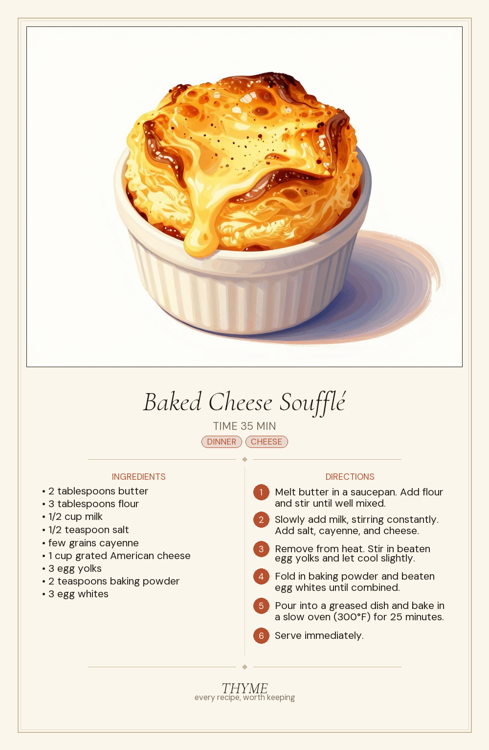 Baked Cheese Soufflé