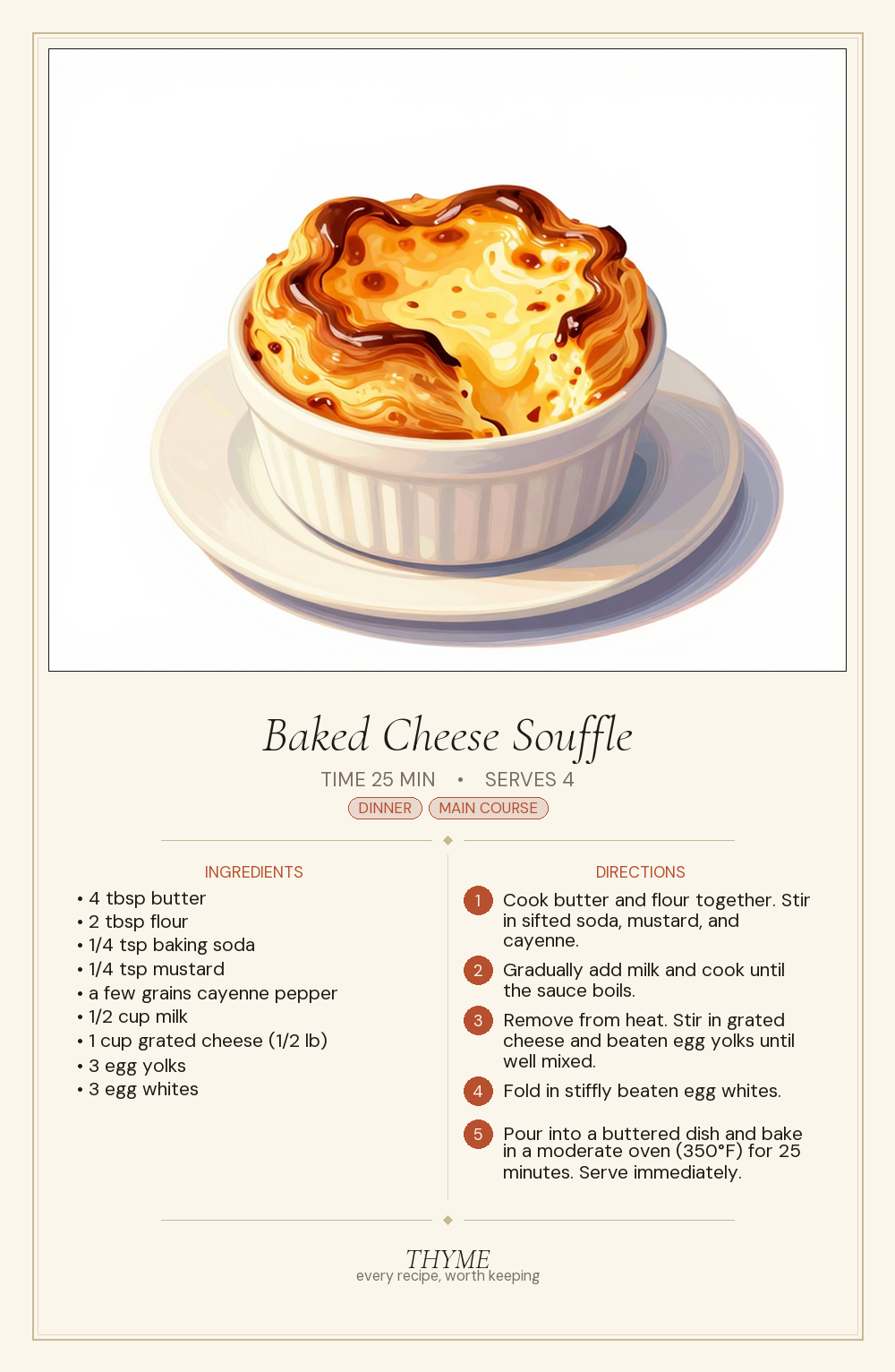 Baked Cheese Souffle