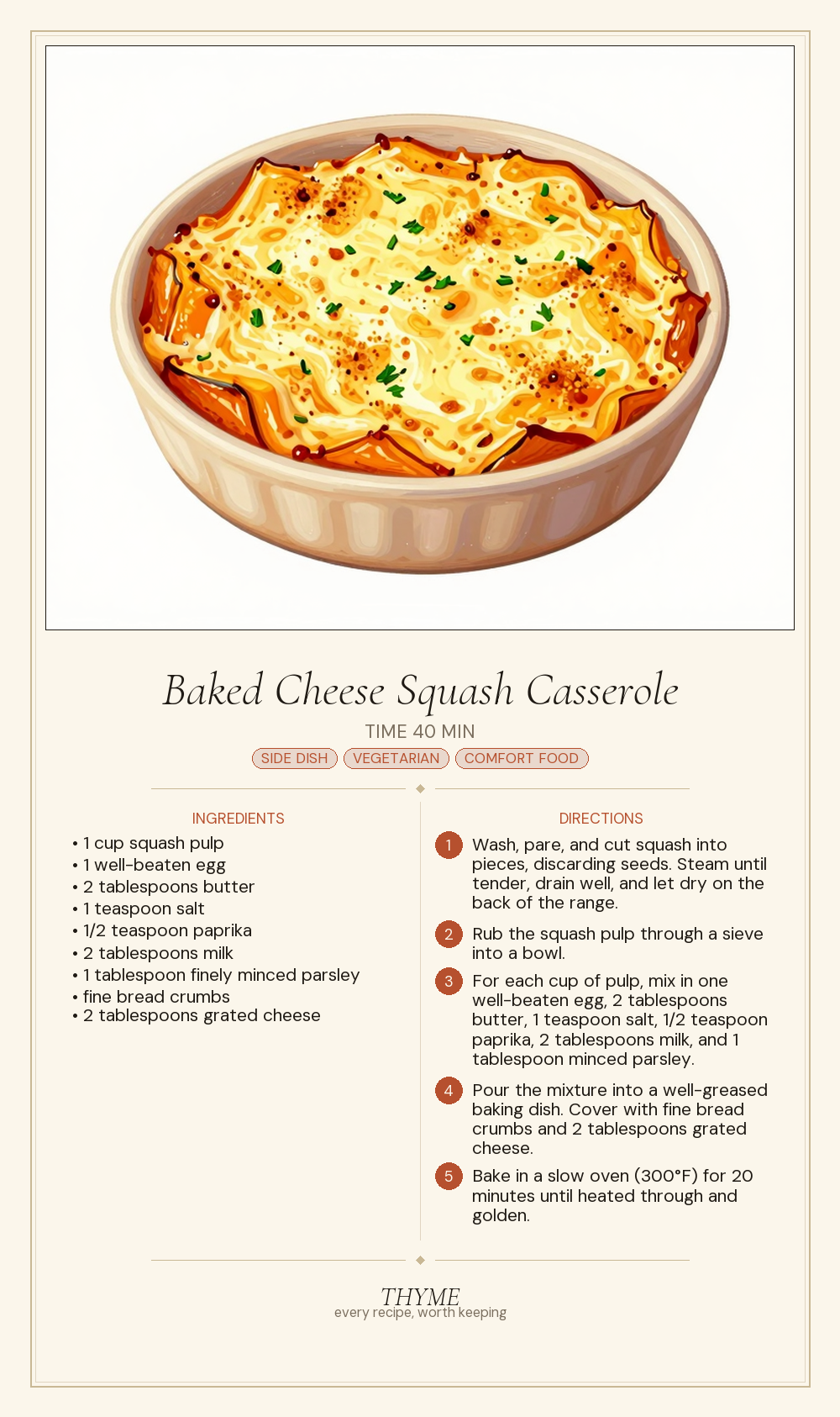 Baked Cheese Squash Casserole
