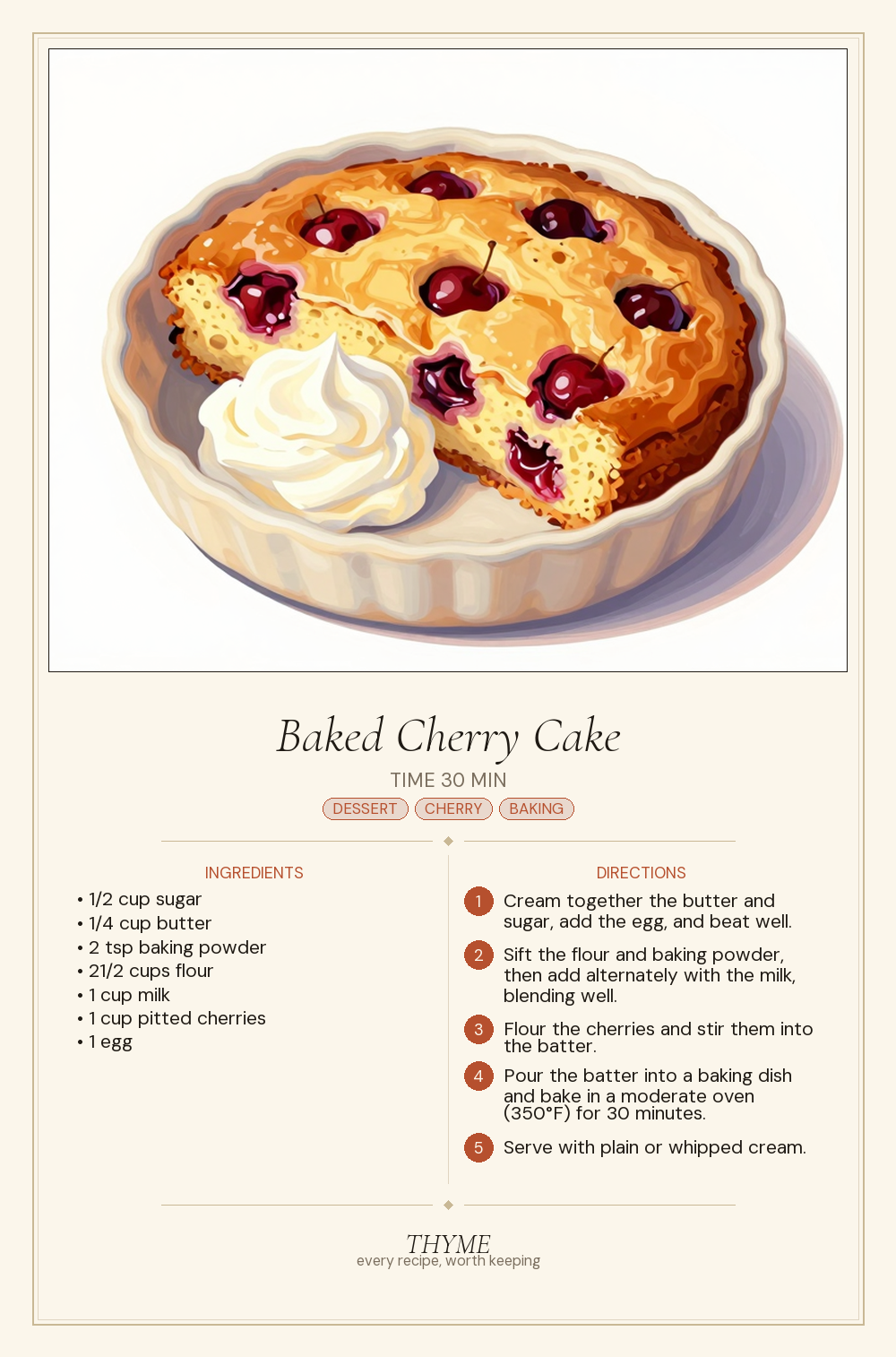 Baked Cherry Cake