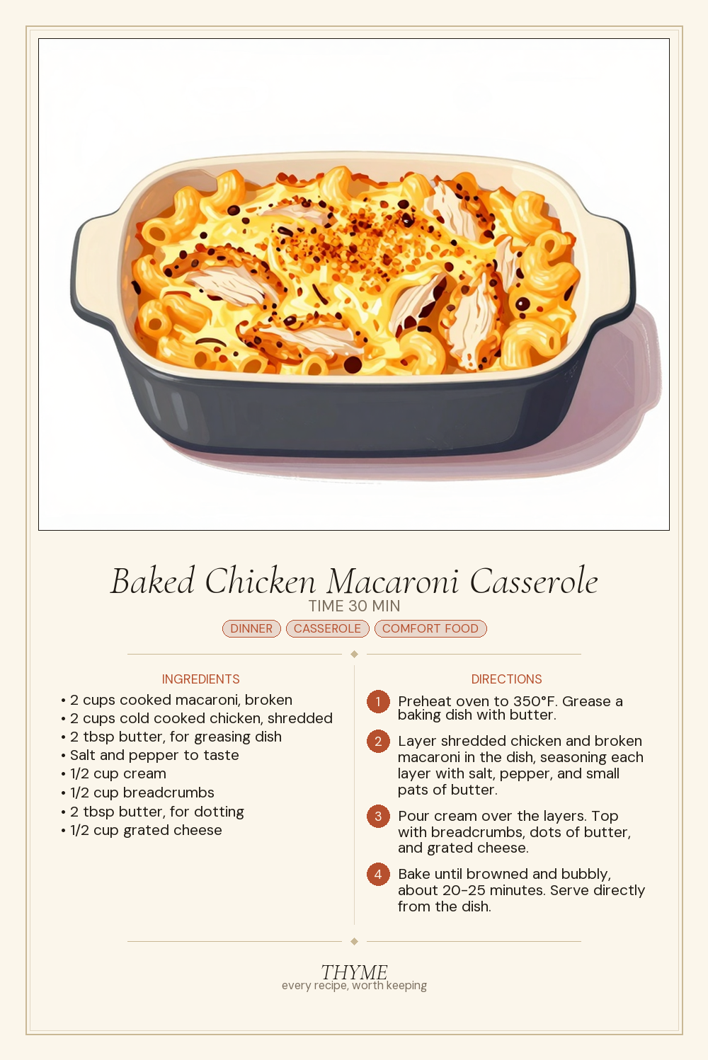 Baked Chicken Macaroni Casserole