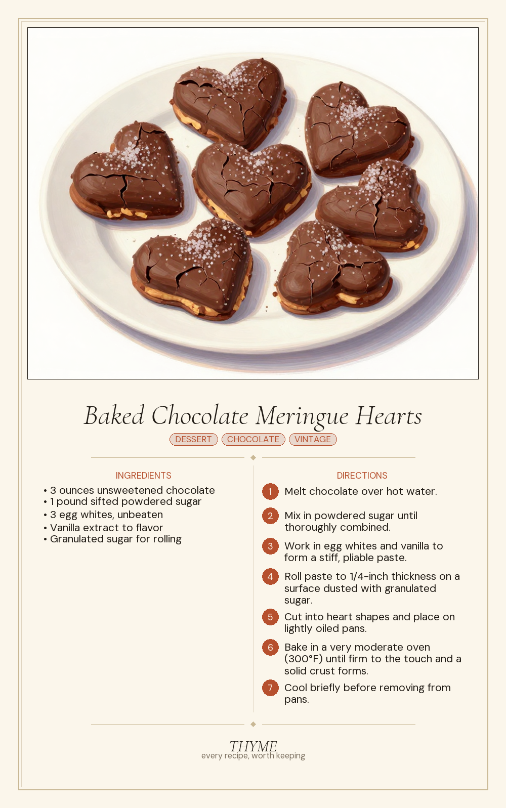 Baked Chocolate Meringue Hearts