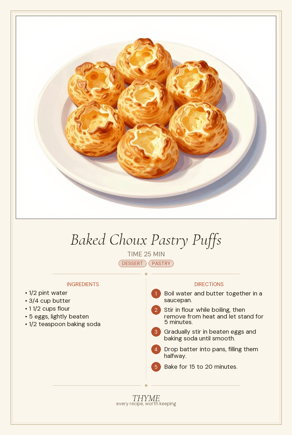 Baked Choux Pastry Puffs