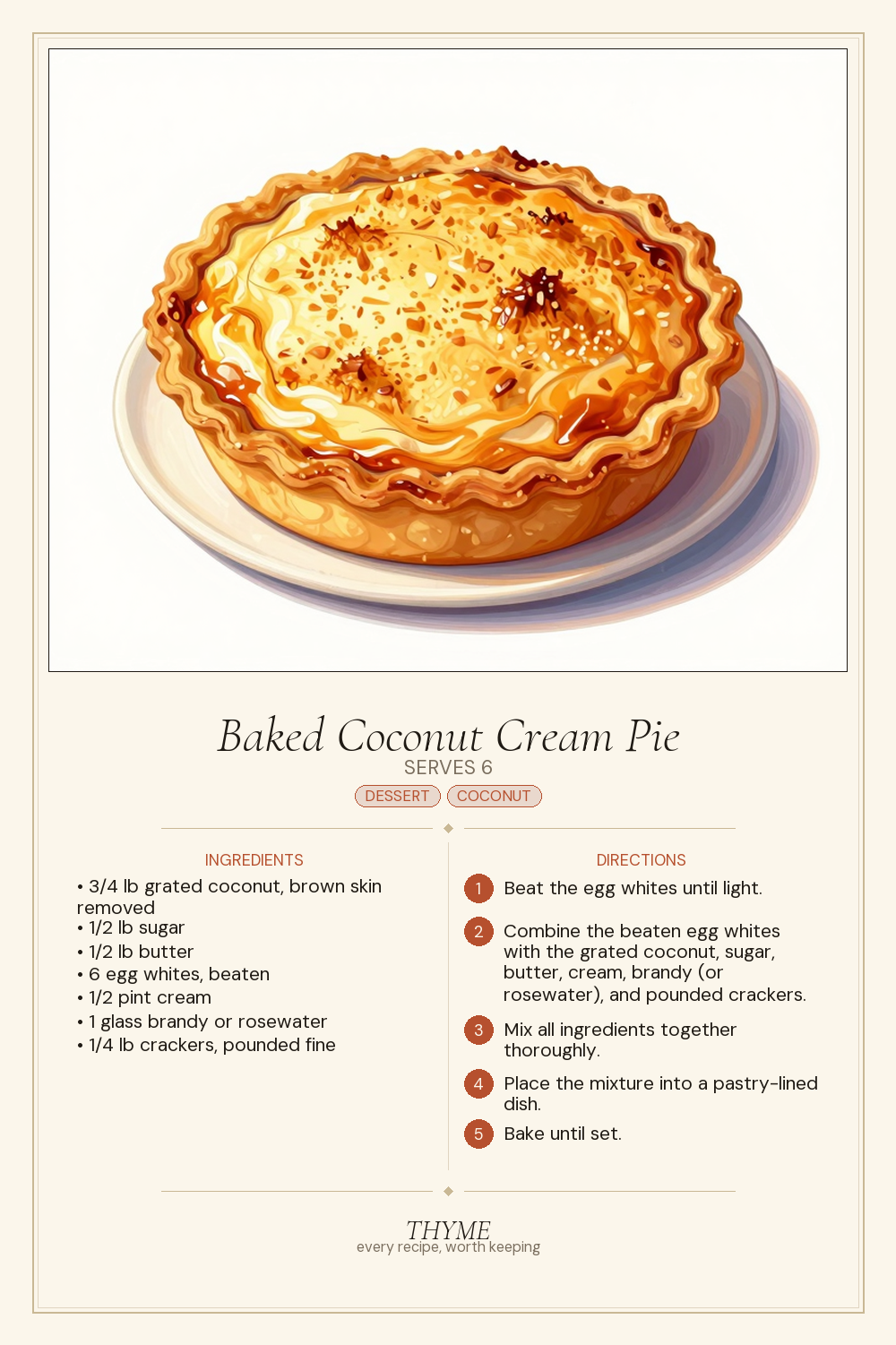 Baked Coconut Cream Pie