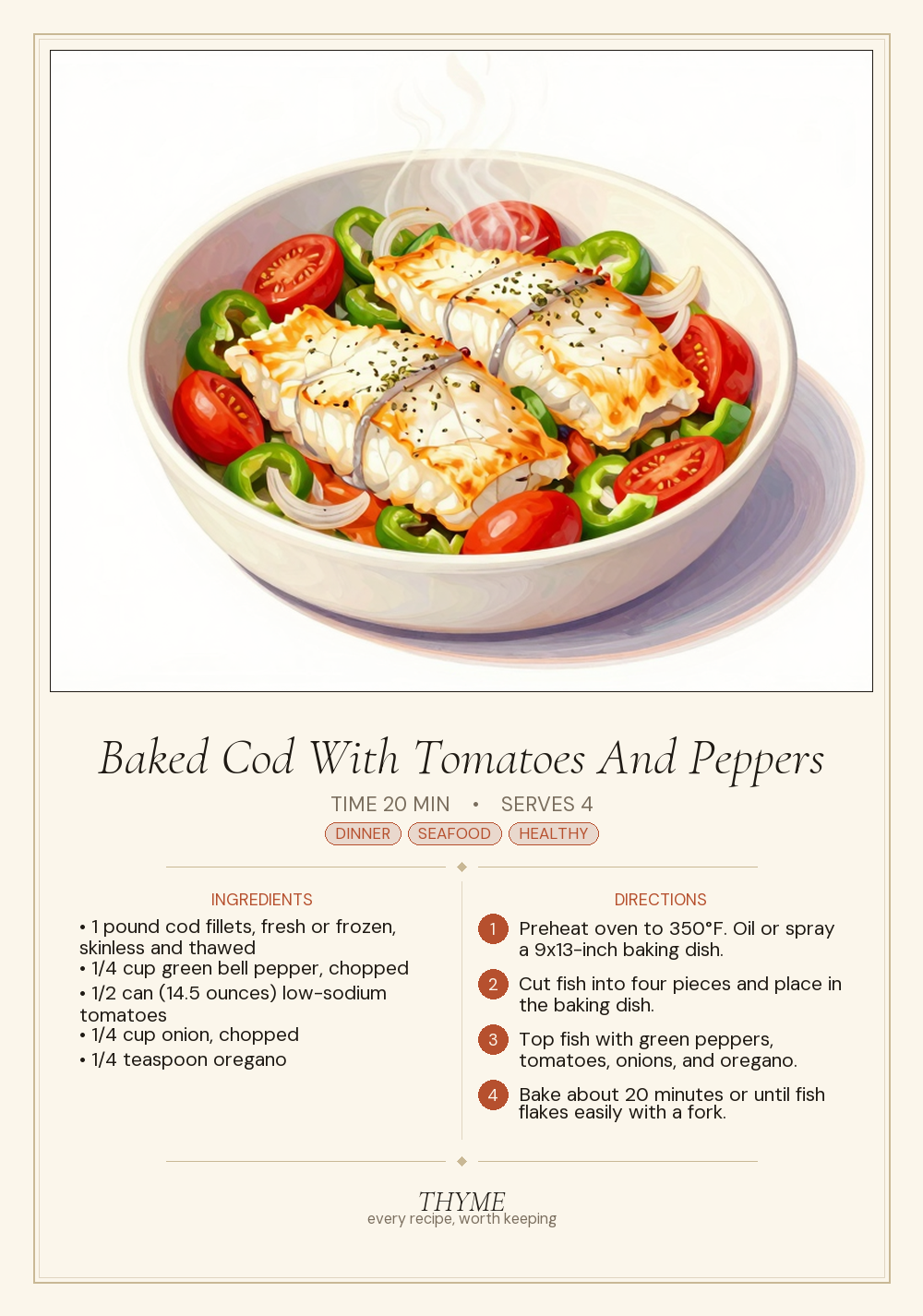 Baked Cod With Tomatoes And Peppers