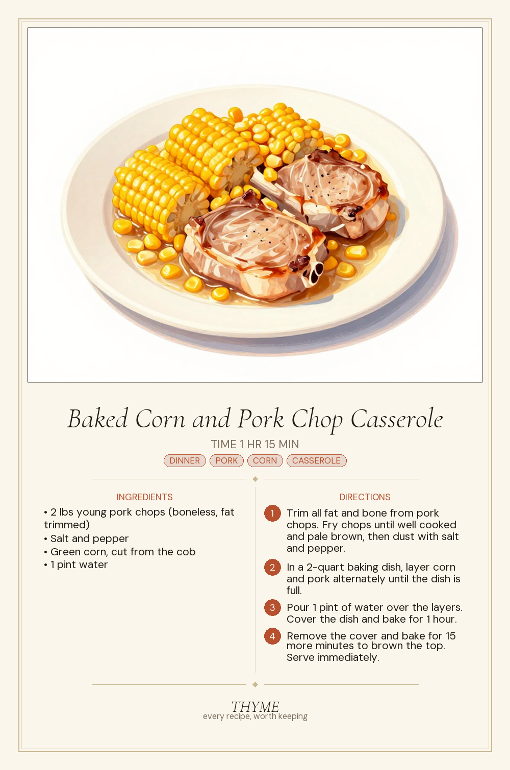 Baked Corn and Pork Chop Casserole