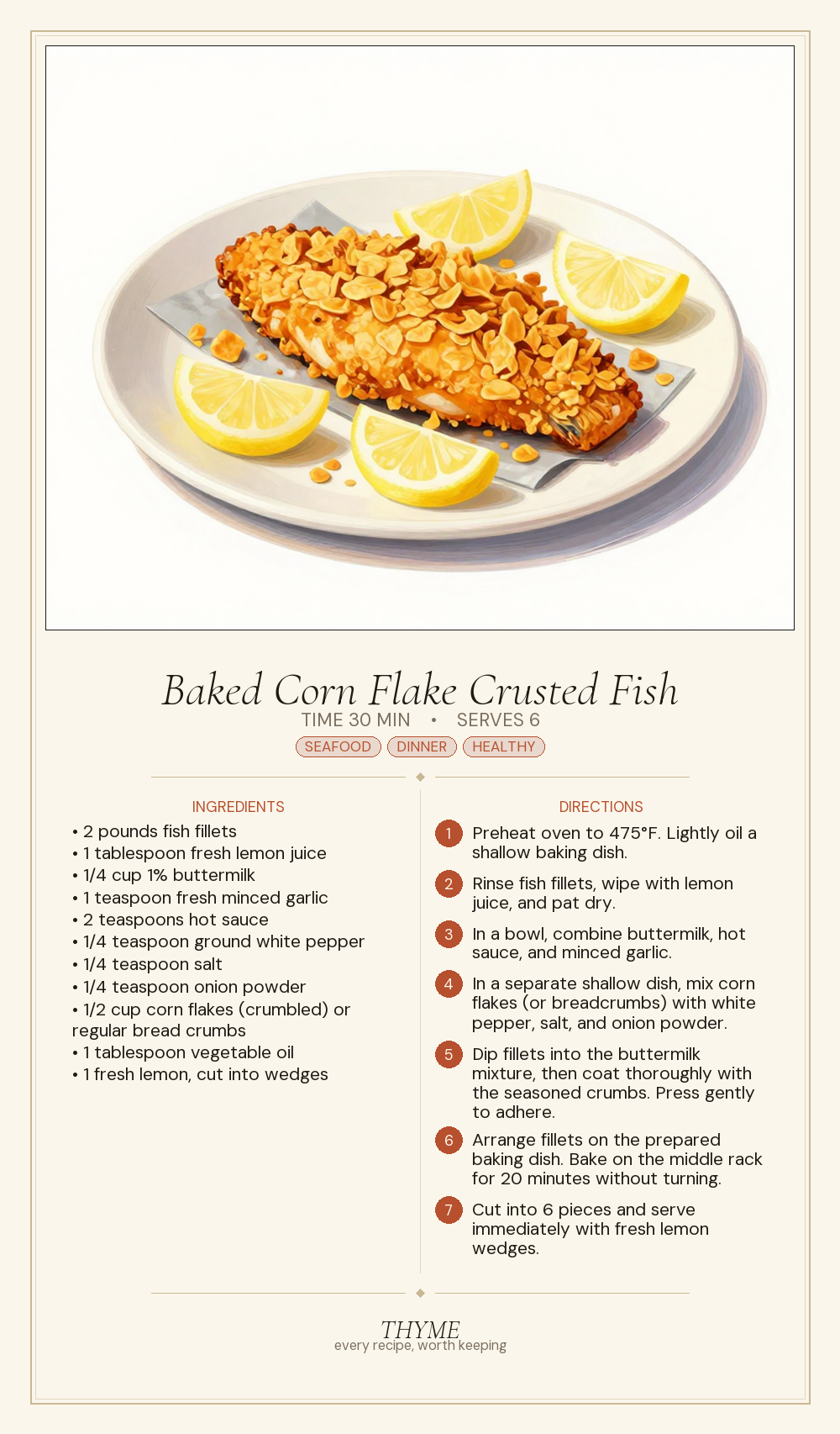 Baked Corn Flake Crusted Fish