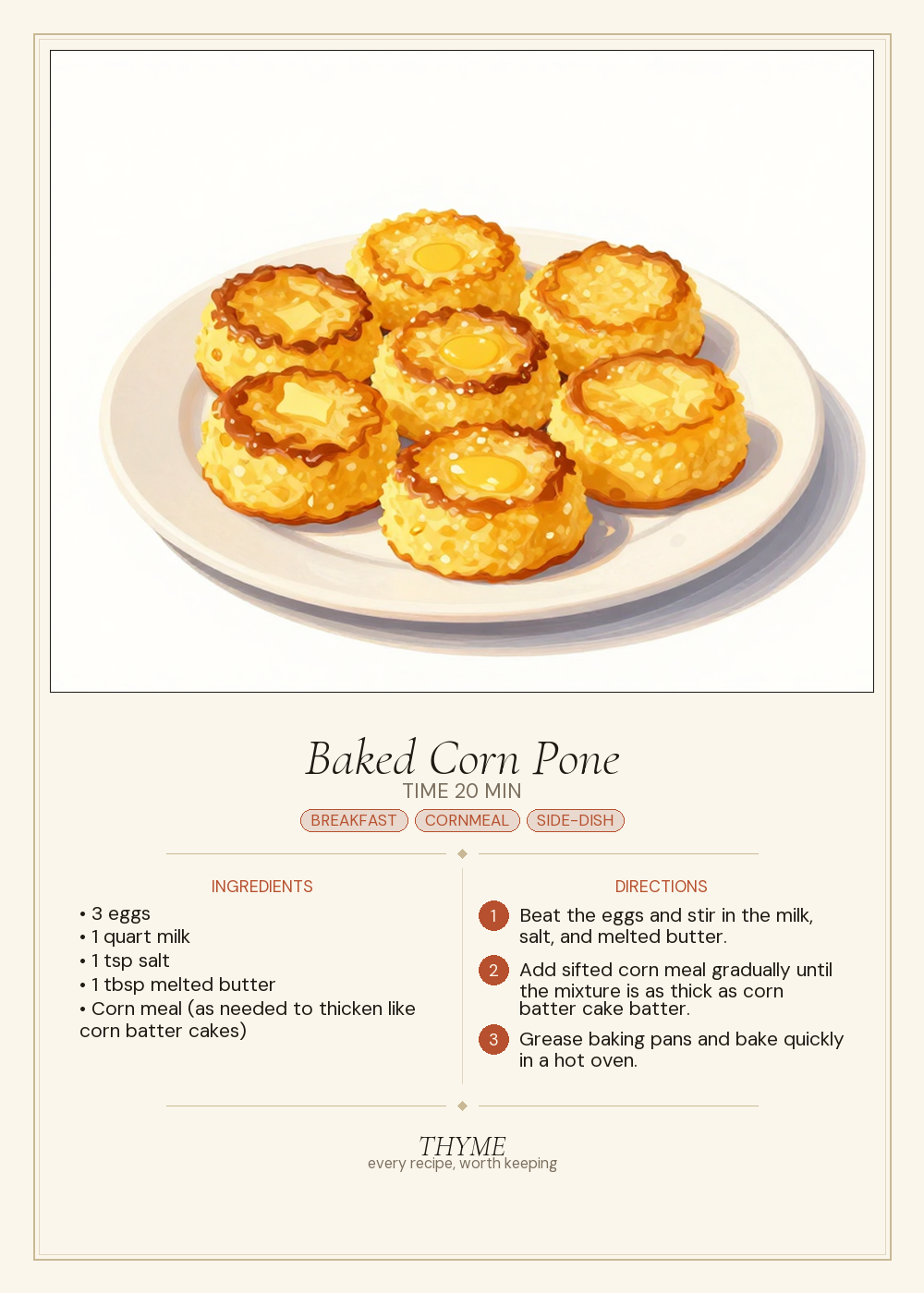 Baked Corn Pone
