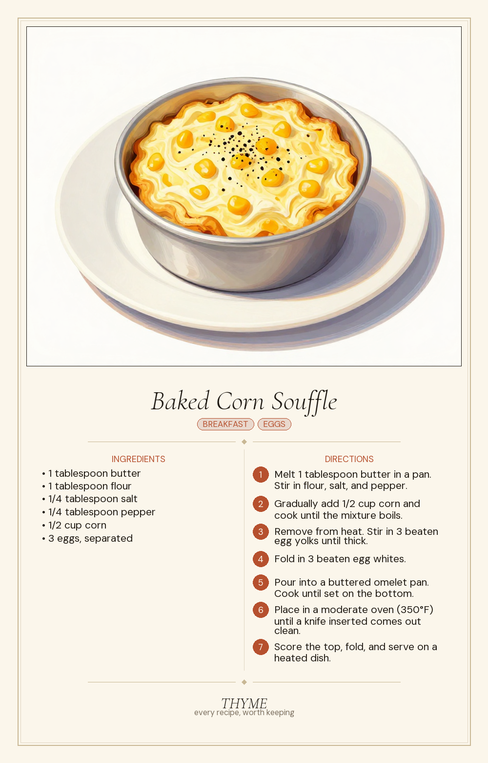 Baked Corn Souffle