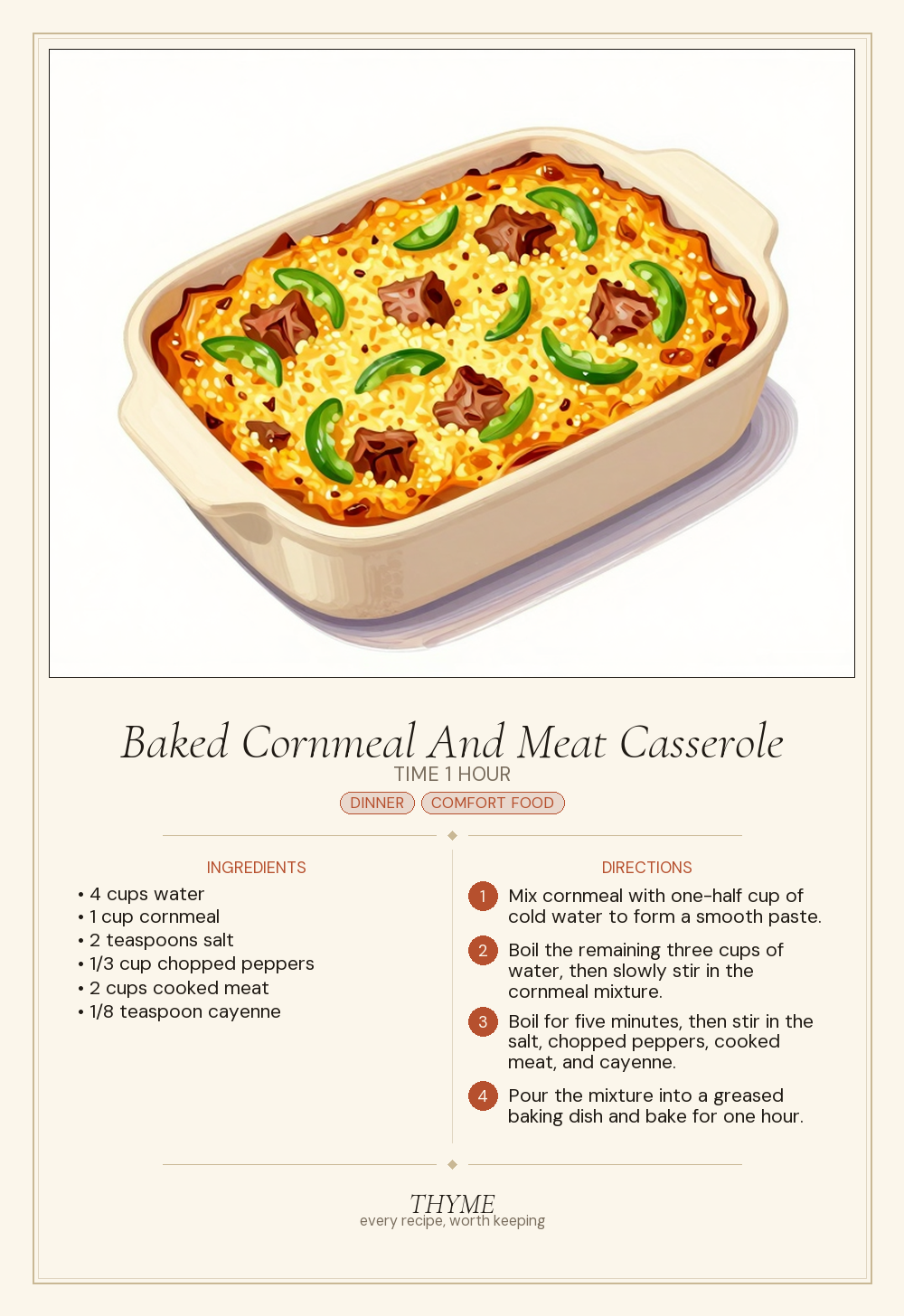 Baked Cornmeal And Meat Casserole