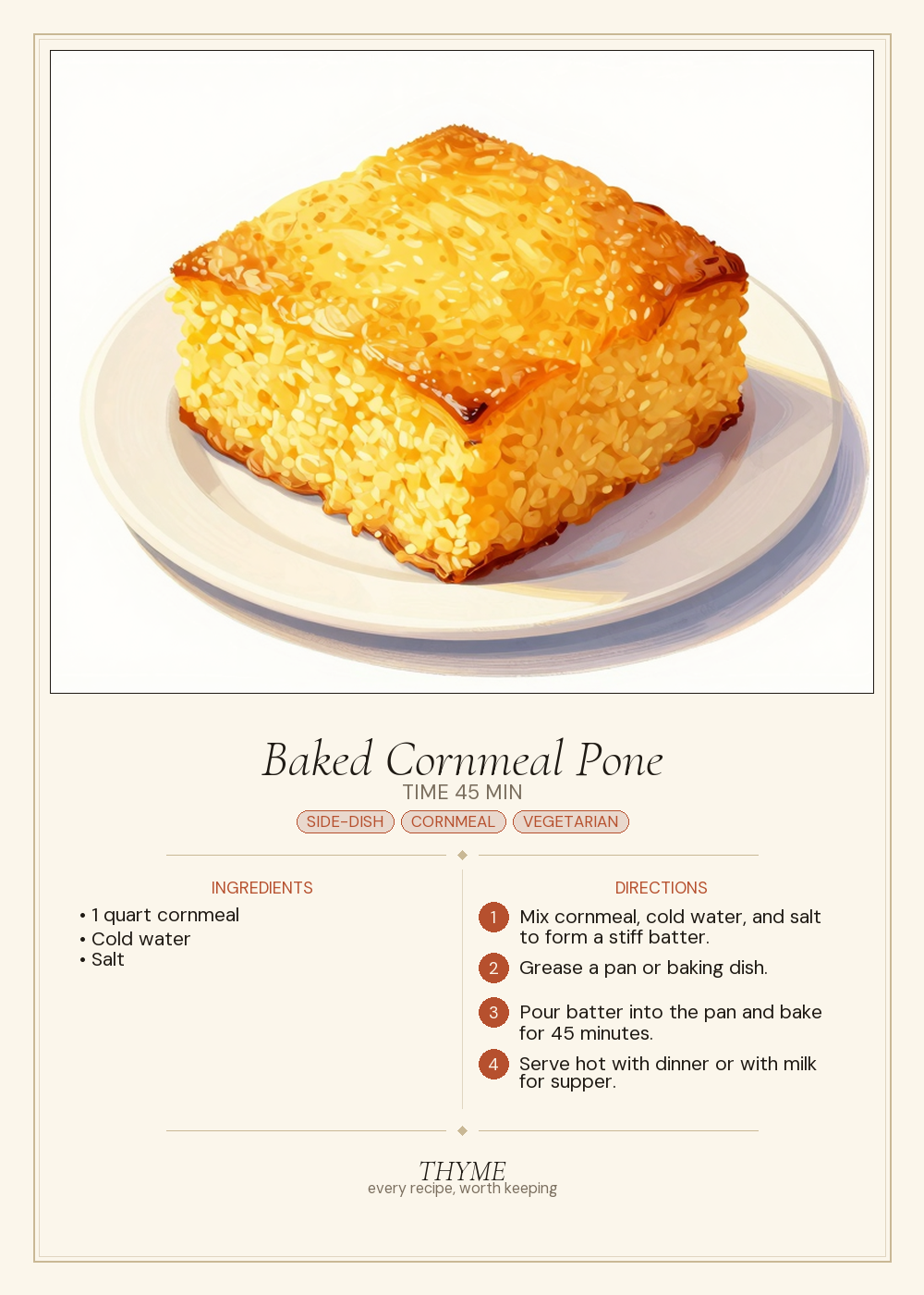 Baked Cornmeal Pone