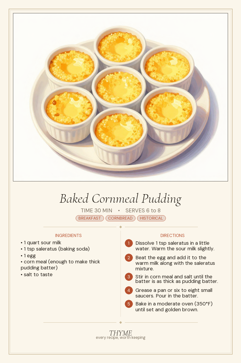 Baked Cornmeal Pudding