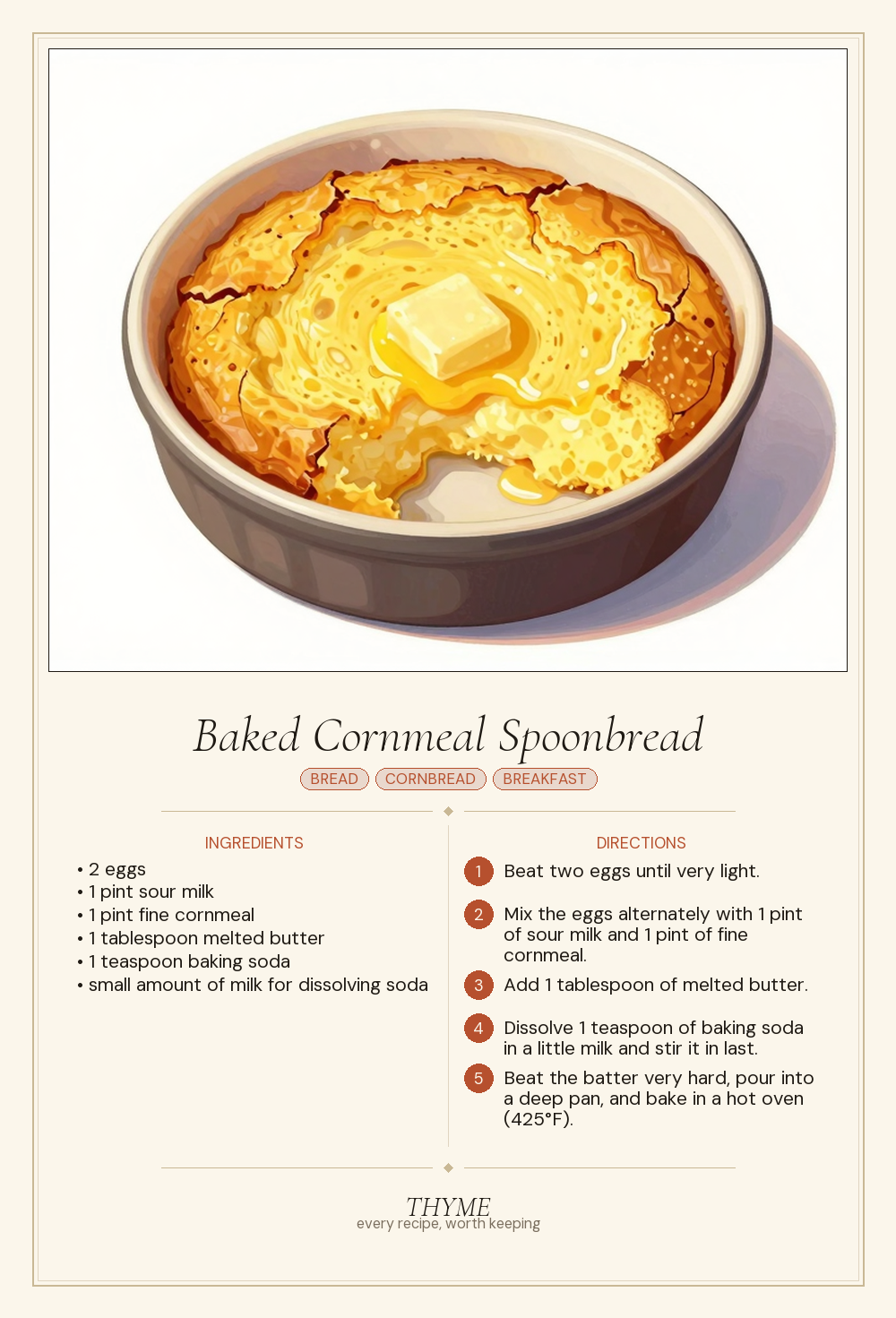 Baked Cornmeal Spoonbread
