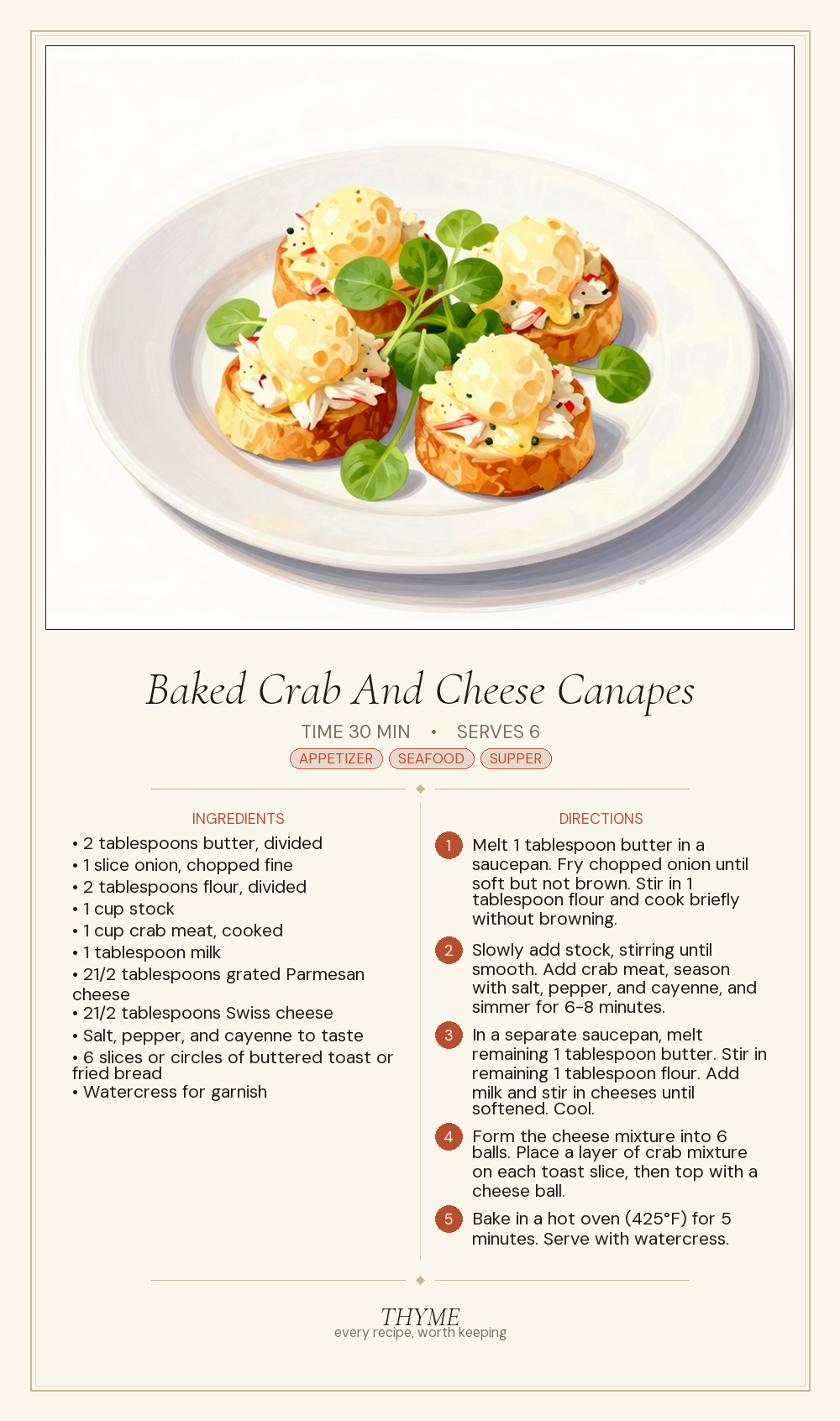 Baked Crab And Cheese Canapes