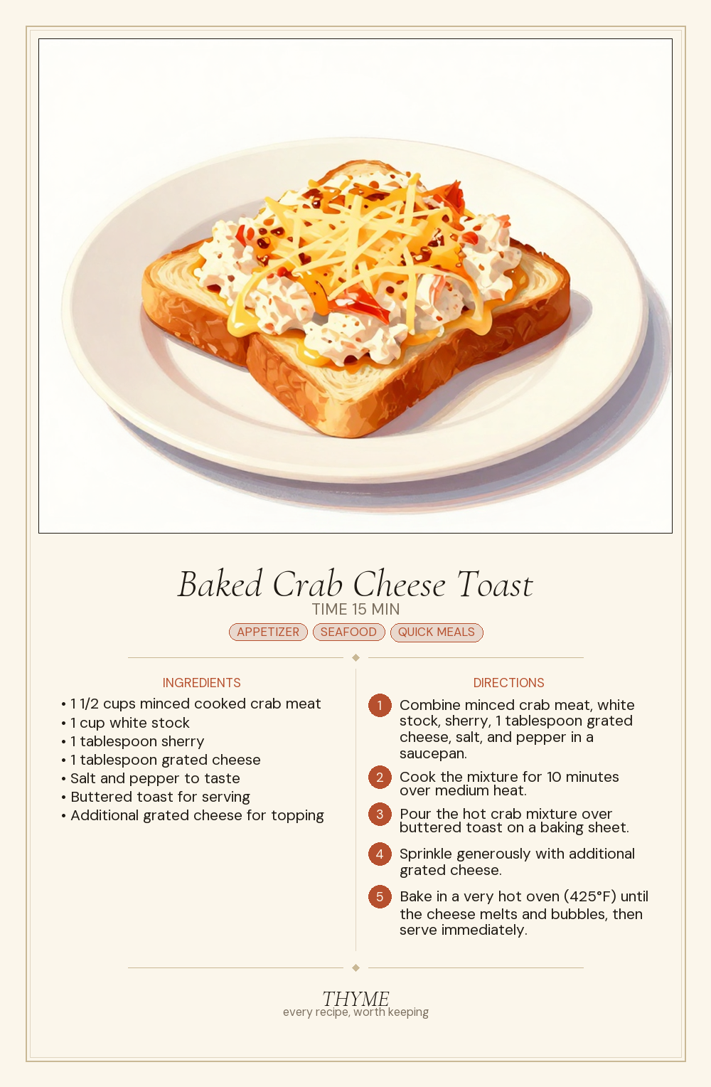 Baked Crab Cheese Toast