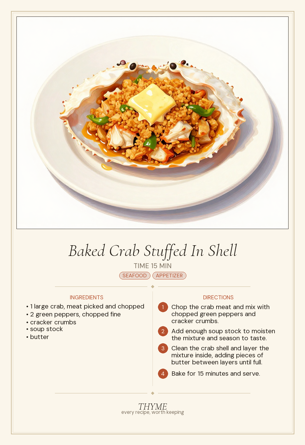 Baked Crab Stuffed In Shell