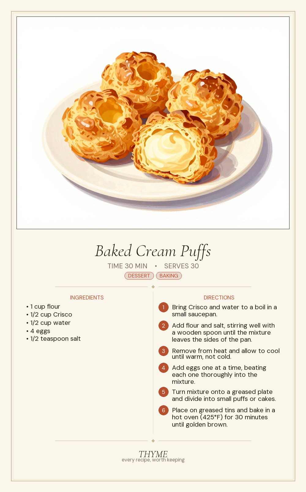 Baked Cream Puffs