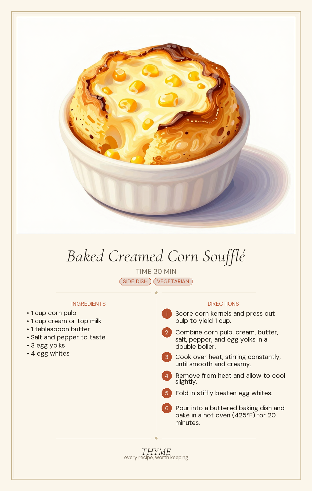 Baked Creamed Corn Soufflé