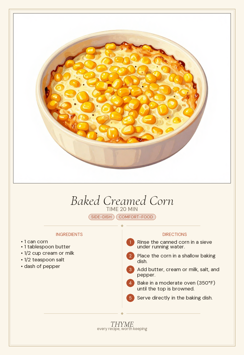 Baked Creamed Corn
