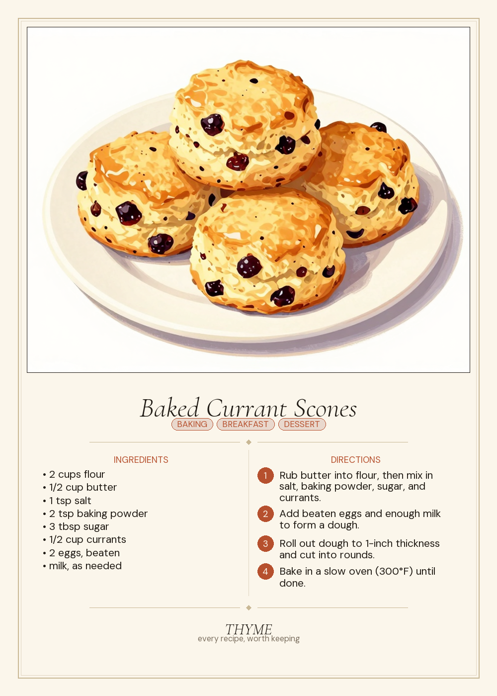 Baked Currant Scones