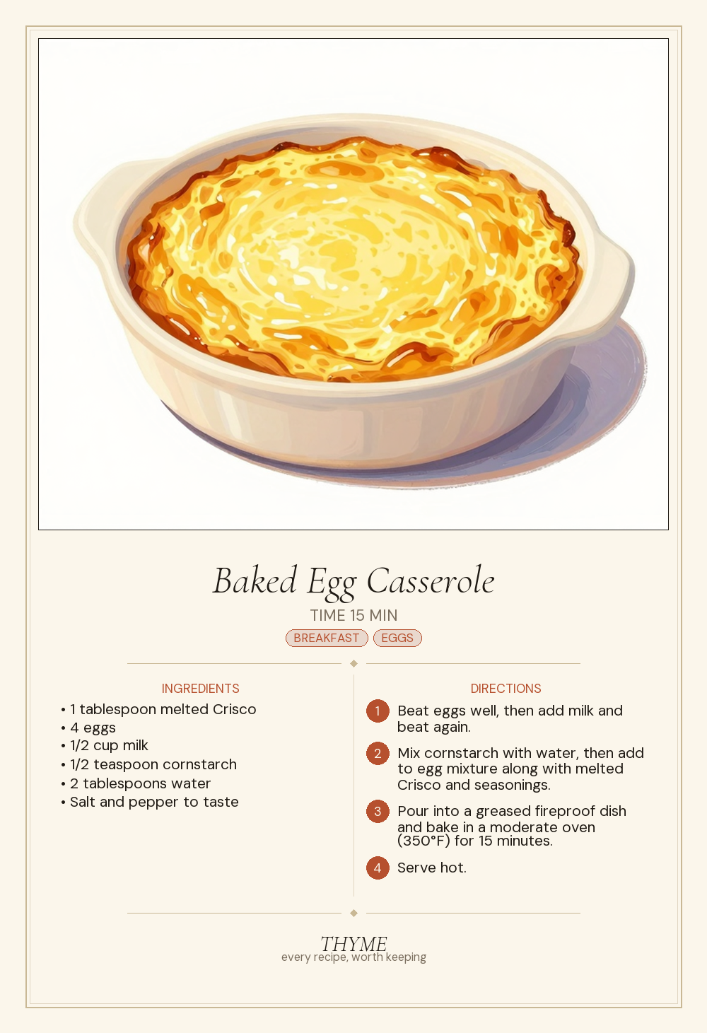 Baked Egg Casserole