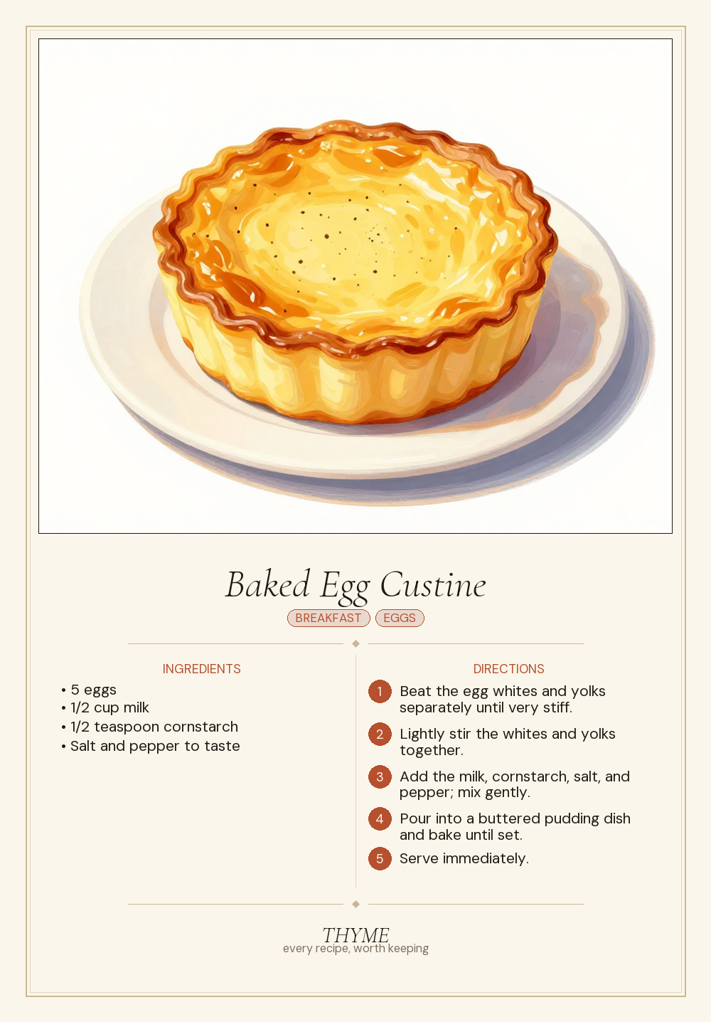 Baked Egg Custine
