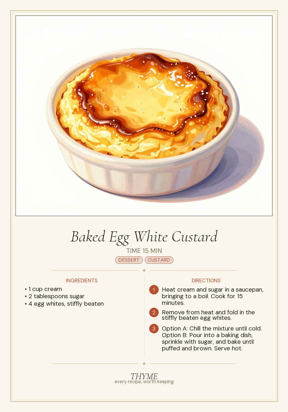Baked Egg White Custard