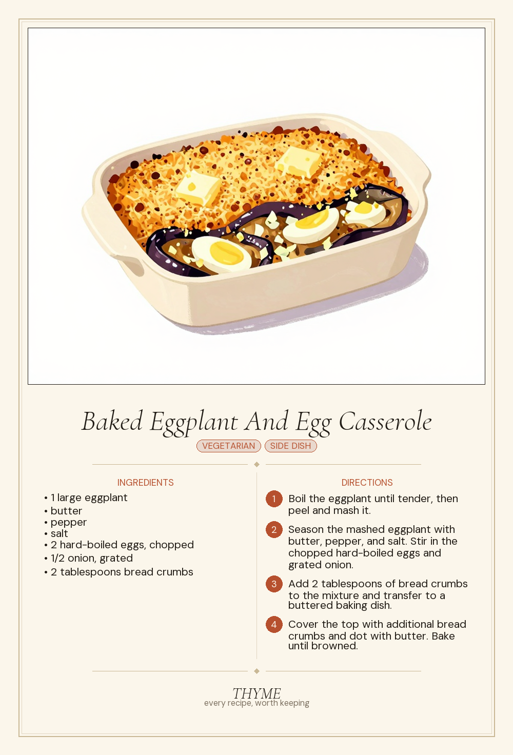 Baked Eggplant And Egg Casserole