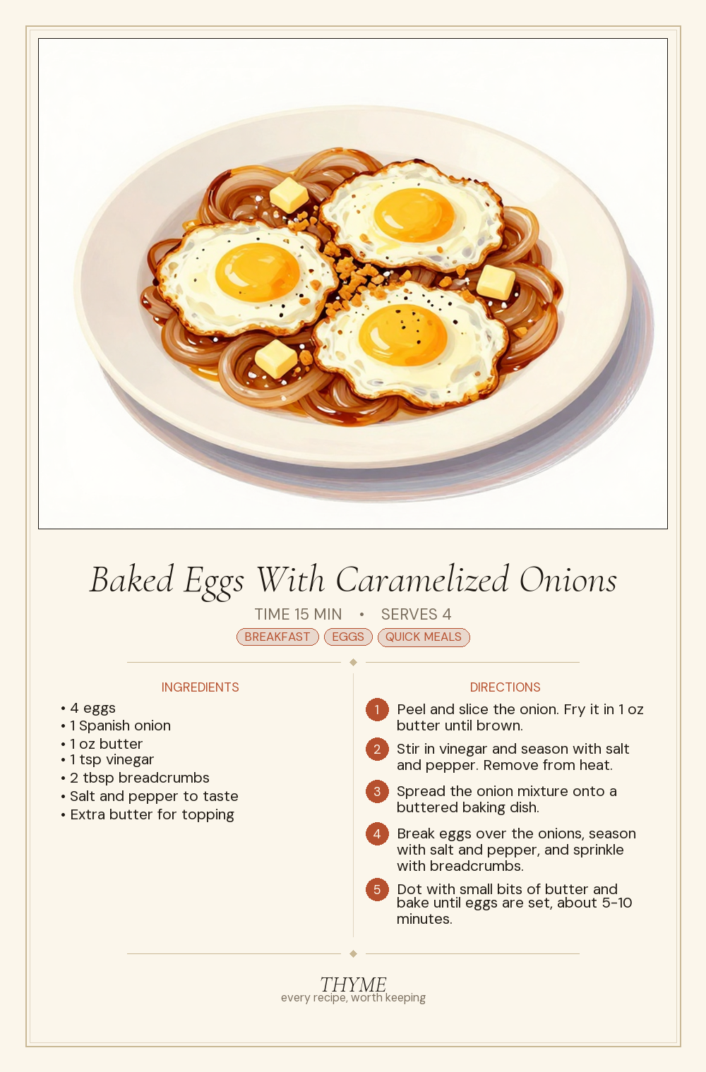 Baked Eggs With Caramelized Onions