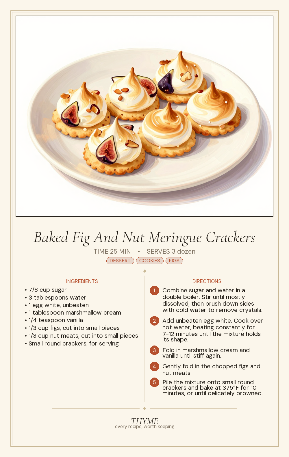 Baked Fig And Nut Meringue Crackers