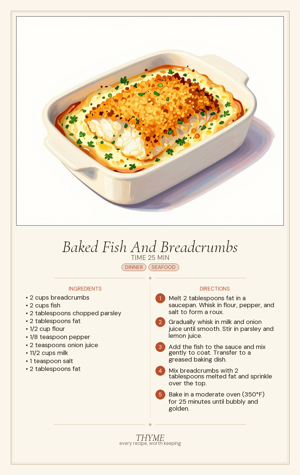 Baked Fish And Breadcrumbs