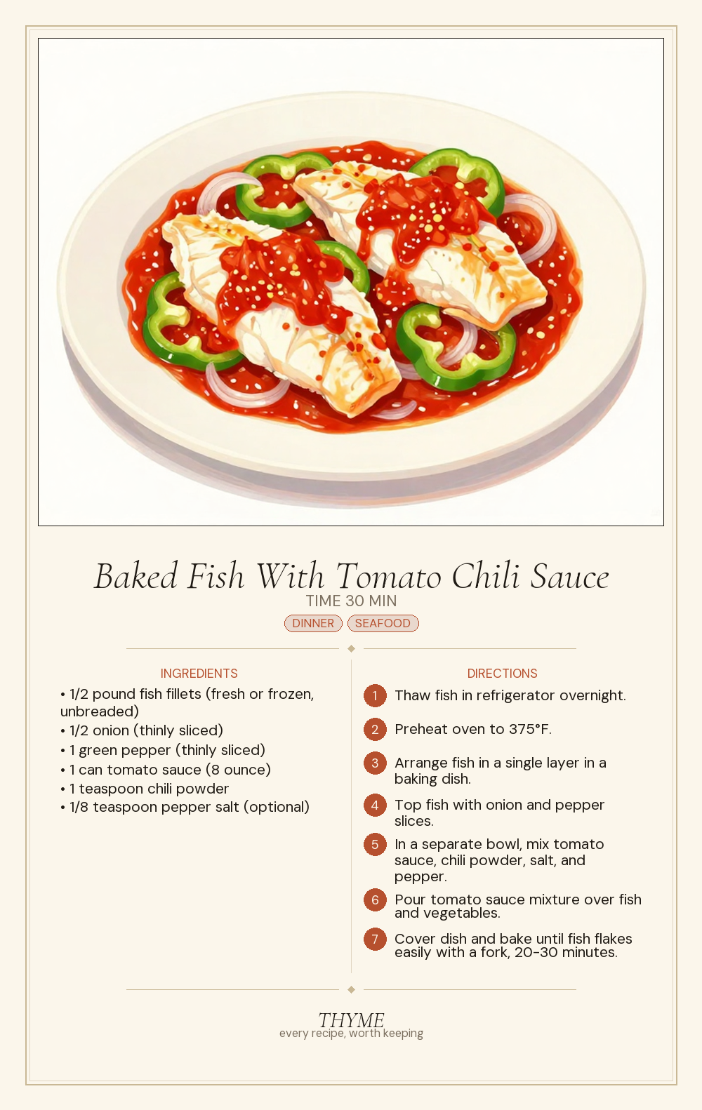 Baked Fish With Tomato Chili Sauce