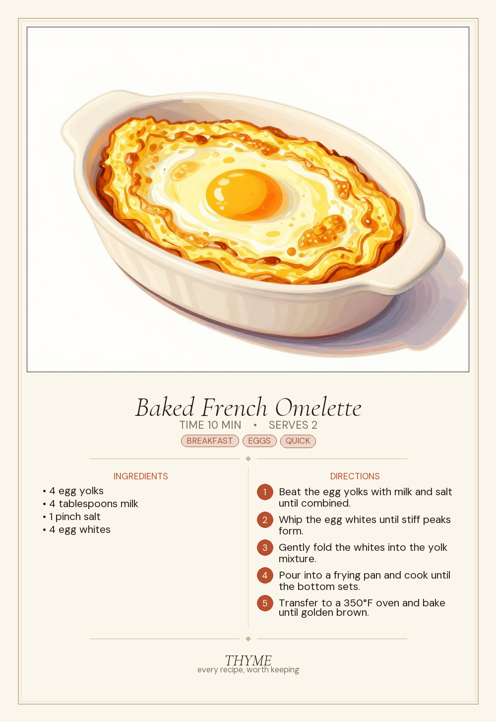 Baked French Omelette