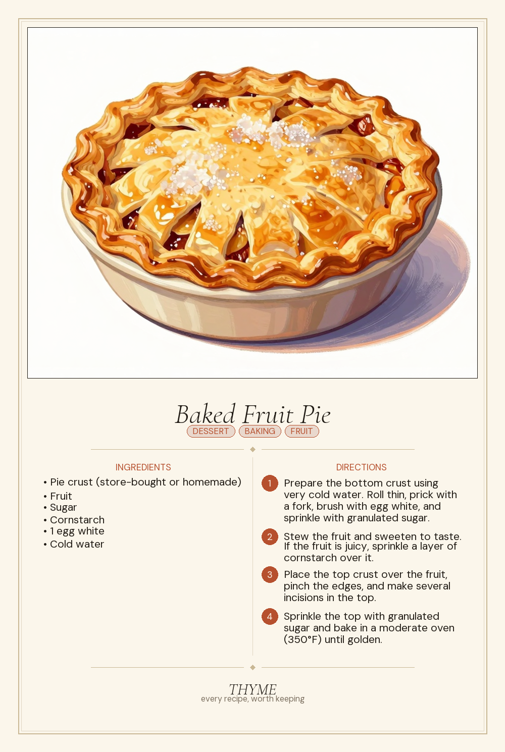 Baked Fruit Pie