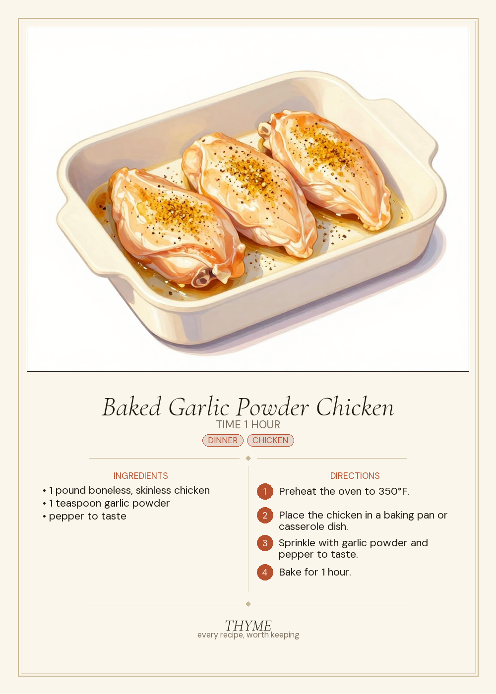 Baked Garlic Powder Chicken