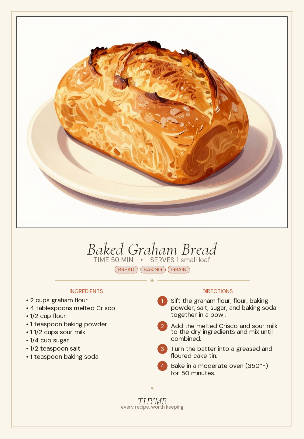 Baked Graham Bread