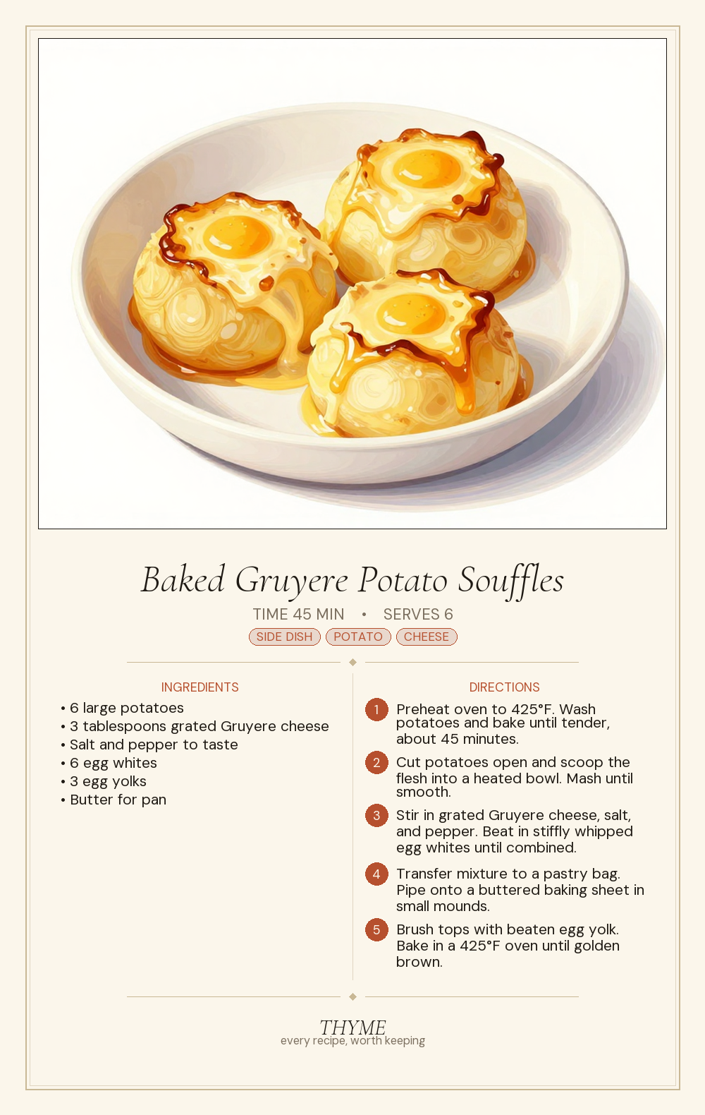 Baked Gruyere Potato Souffles