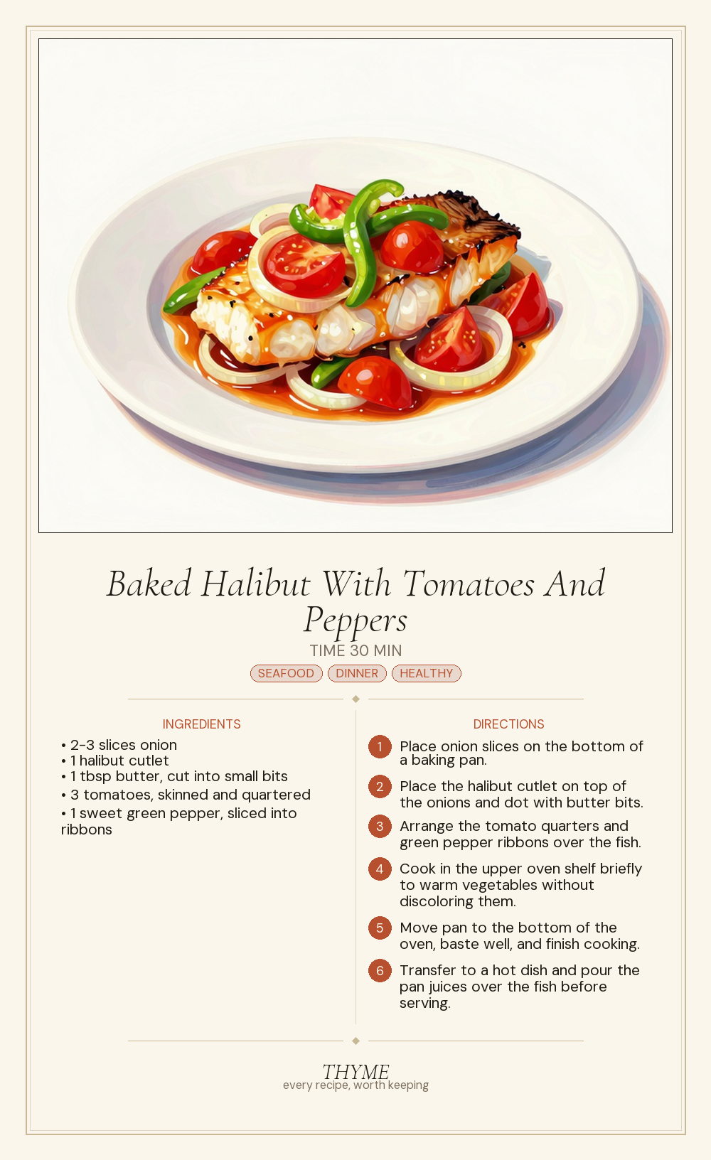Baked Halibut With Tomatoes And Peppers