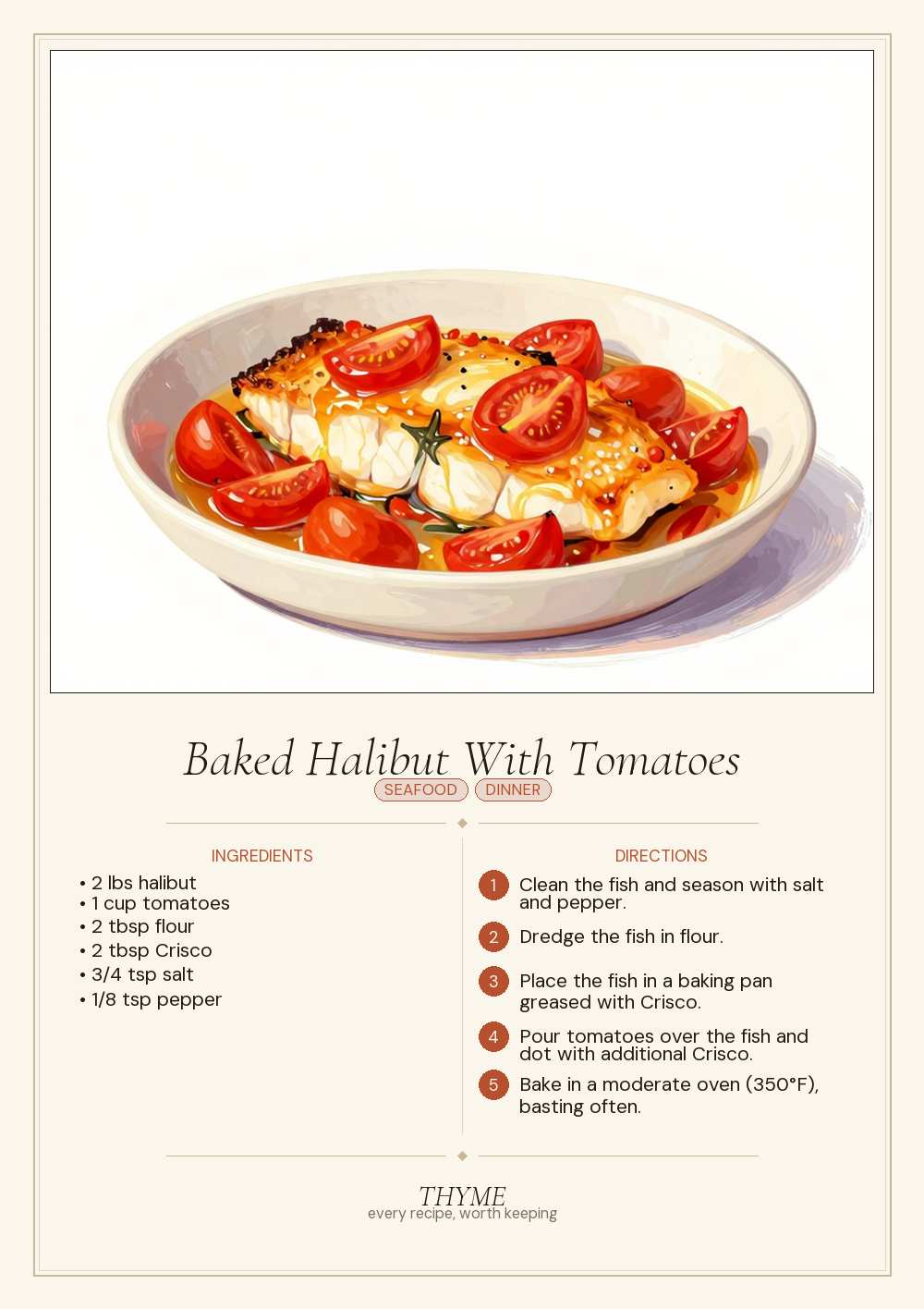 Baked Halibut With Tomatoes