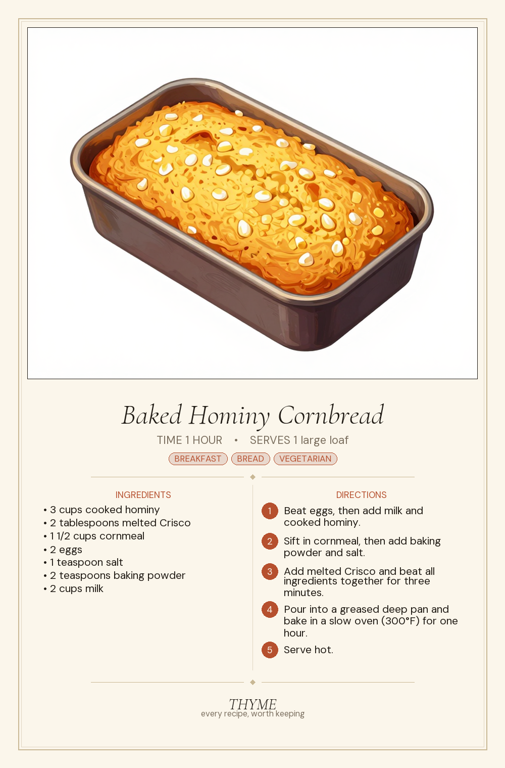 Baked Hominy Cornbread
