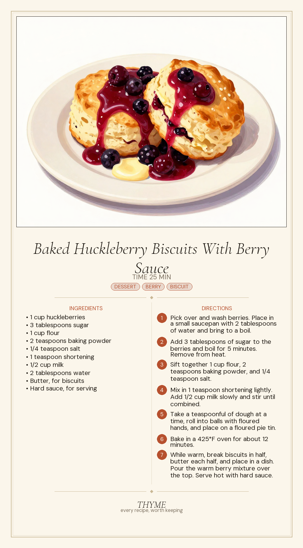 Baked Huckleberry Biscuits With Berry Sauce