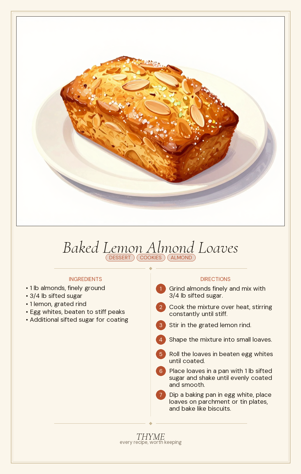 Baked Lemon Almond Loaves