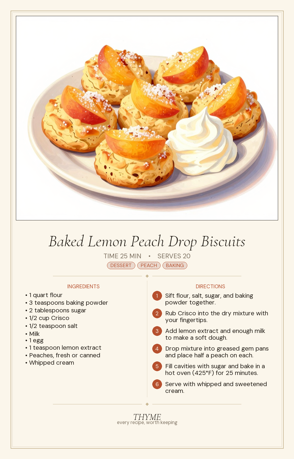 Baked Lemon Peach Drop Biscuits