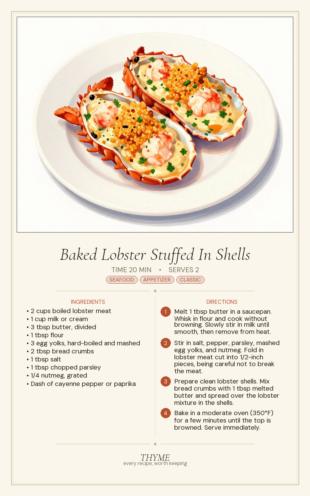 Baked Lobster Stuffed In Shells