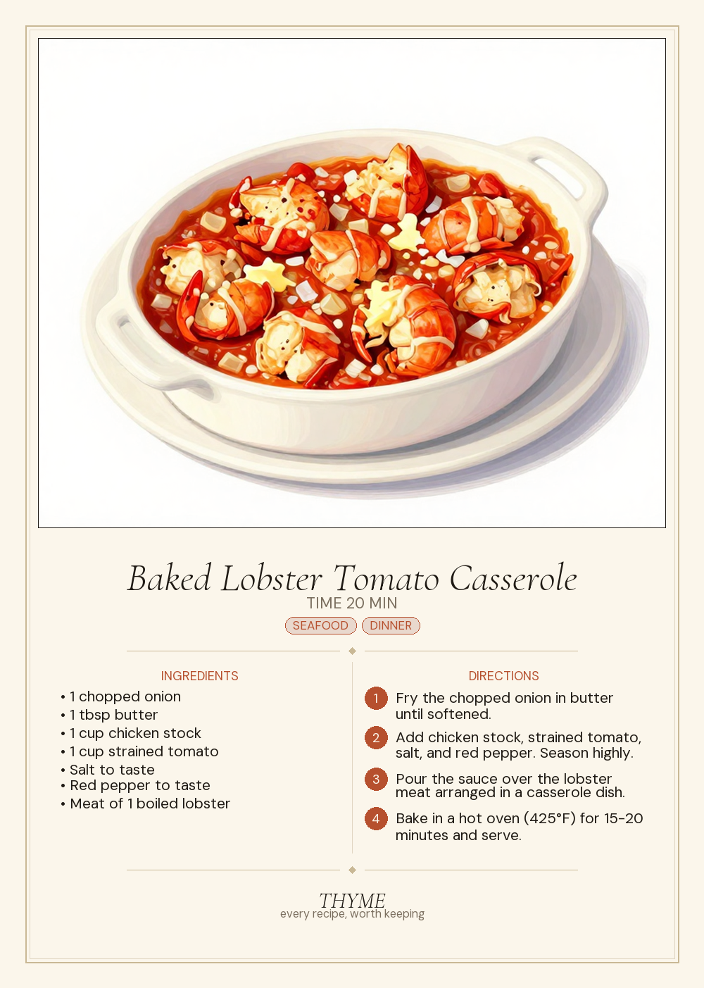 Baked Lobster Tomato Casserole