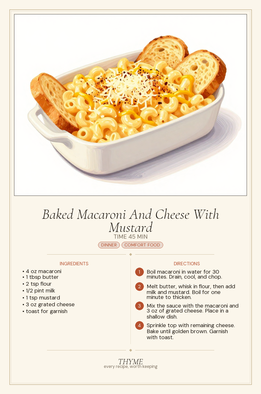 Baked Macaroni And Cheese With Mustard