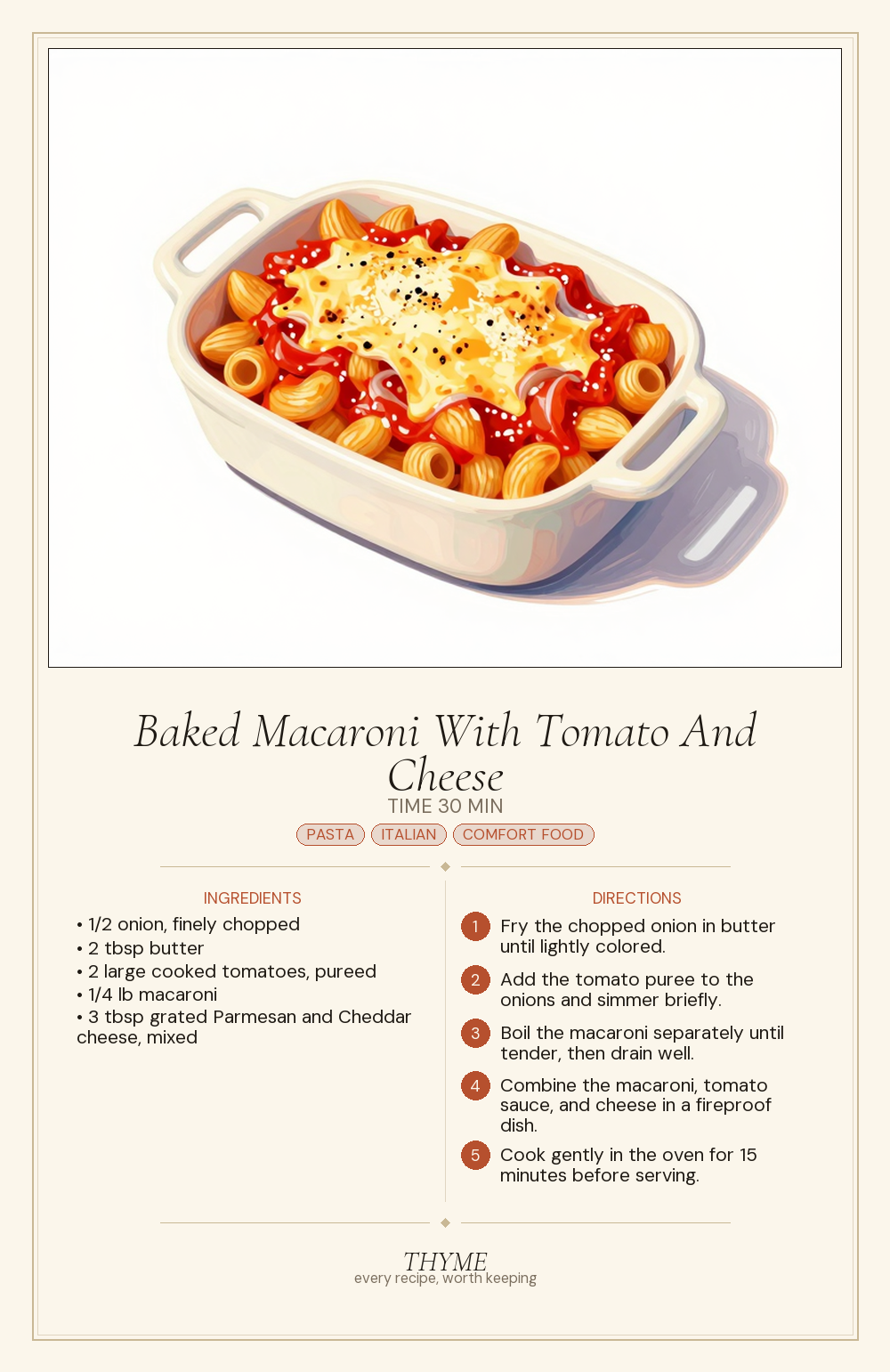 Baked Macaroni With Tomato And Cheese