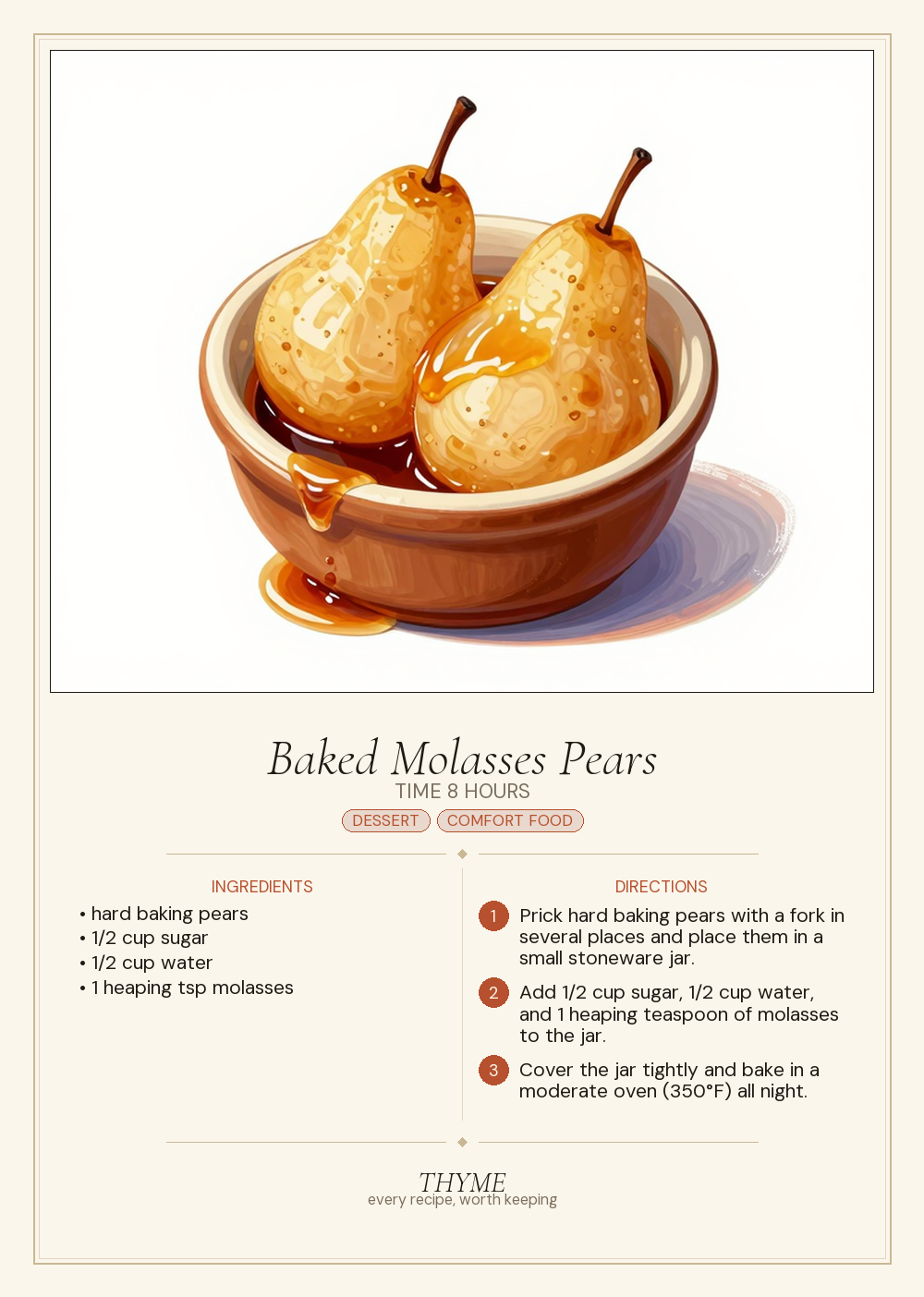Baked Molasses Pears