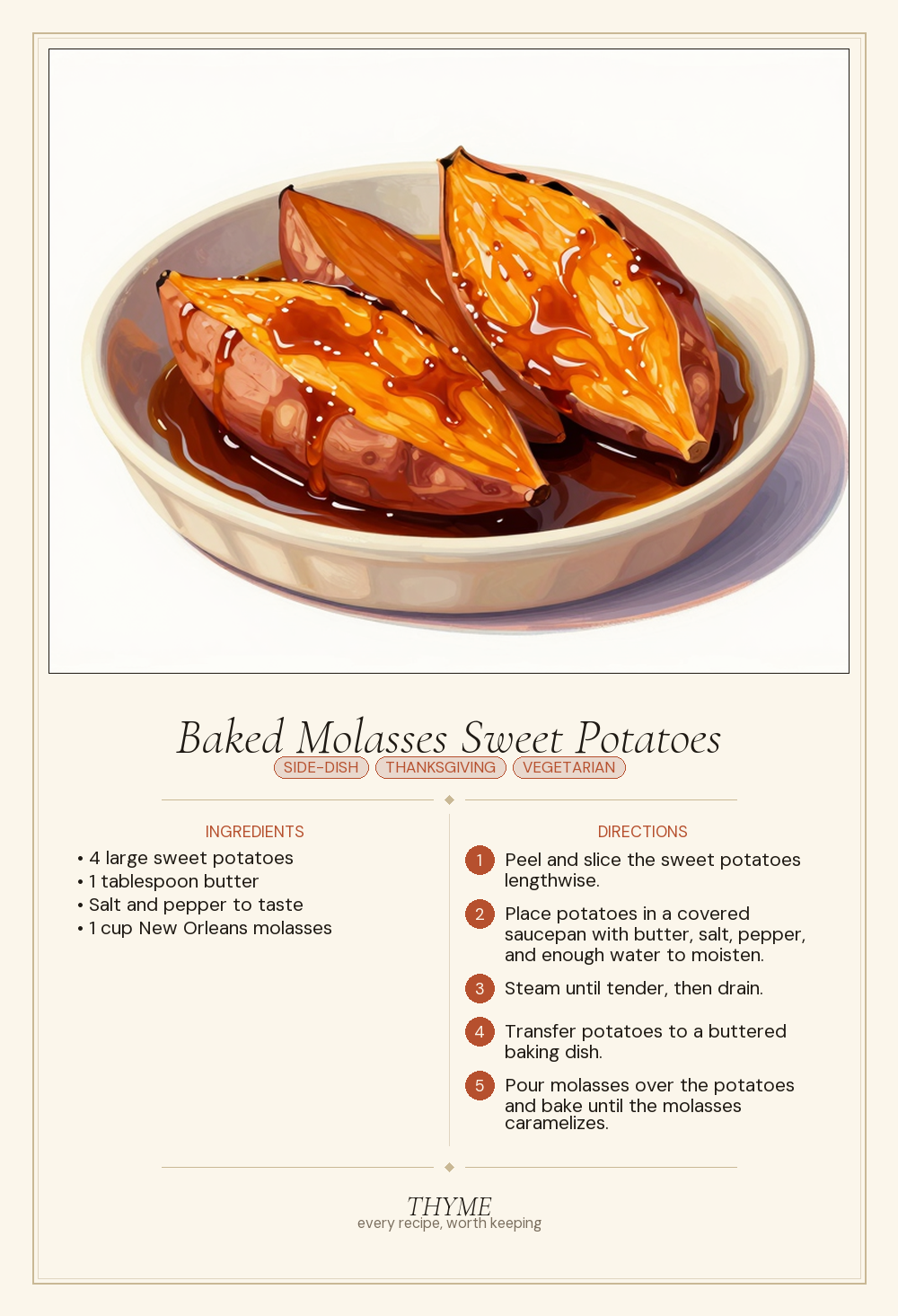 Baked Molasses Sweet Potatoes
